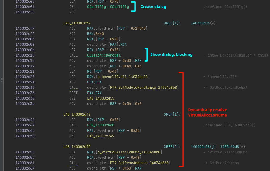 Why allocate new memory _after_ the program exits?