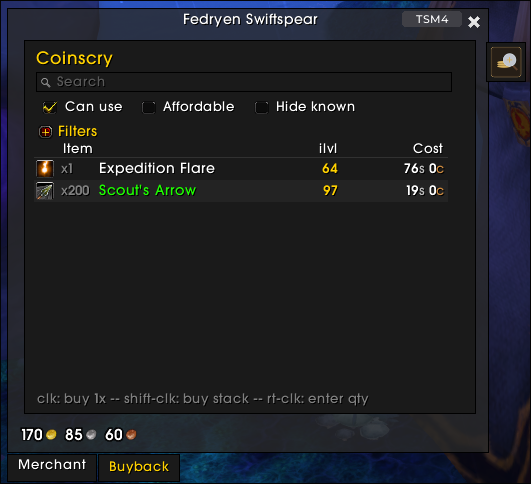 embedded inside the Blizzard merchant frame