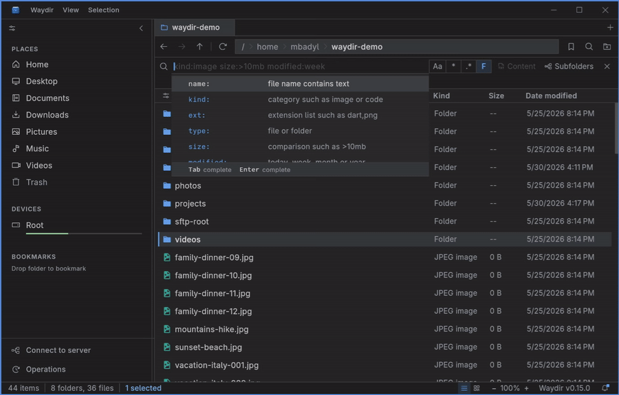 Filter search