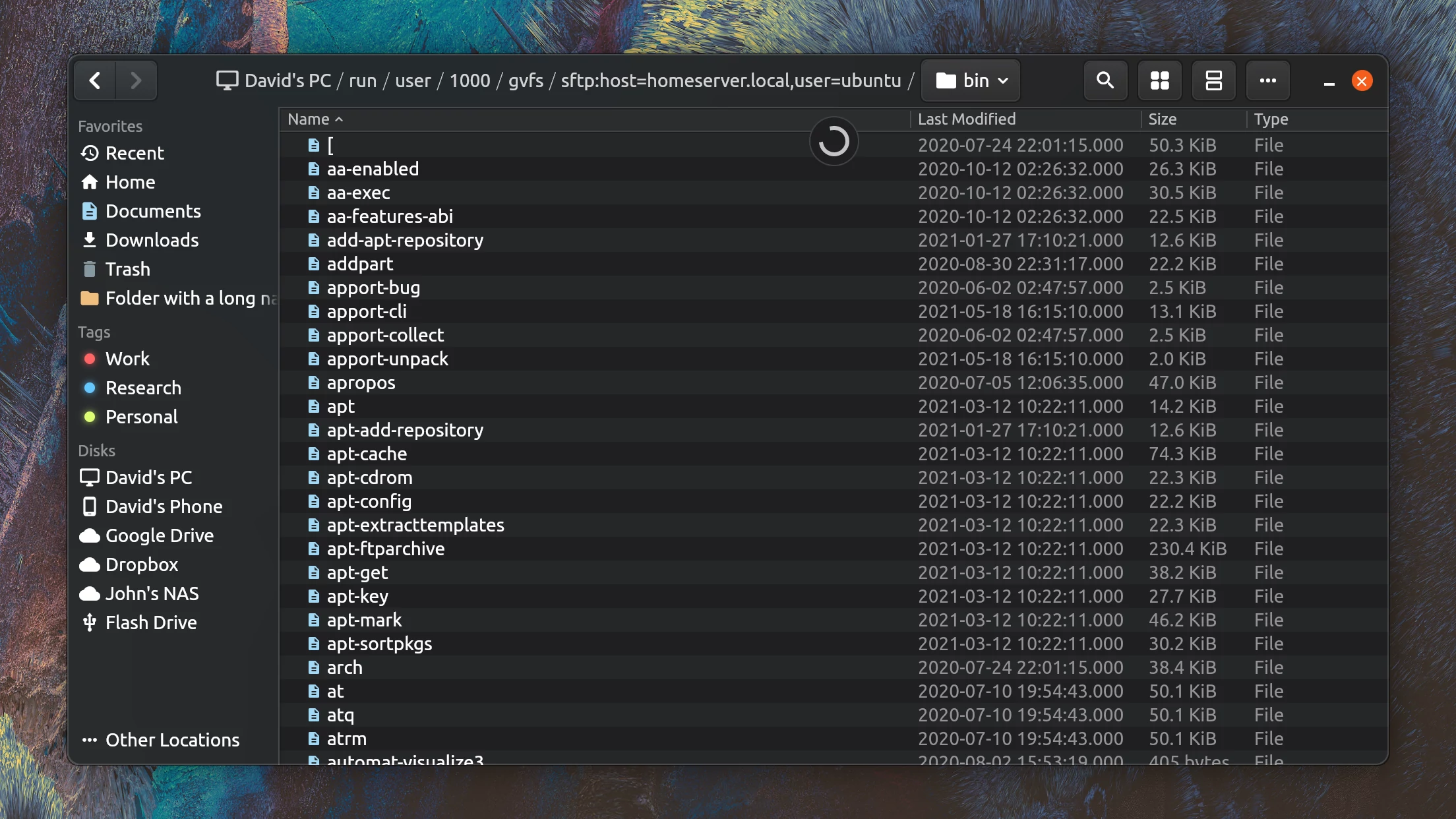 Loading indicator example