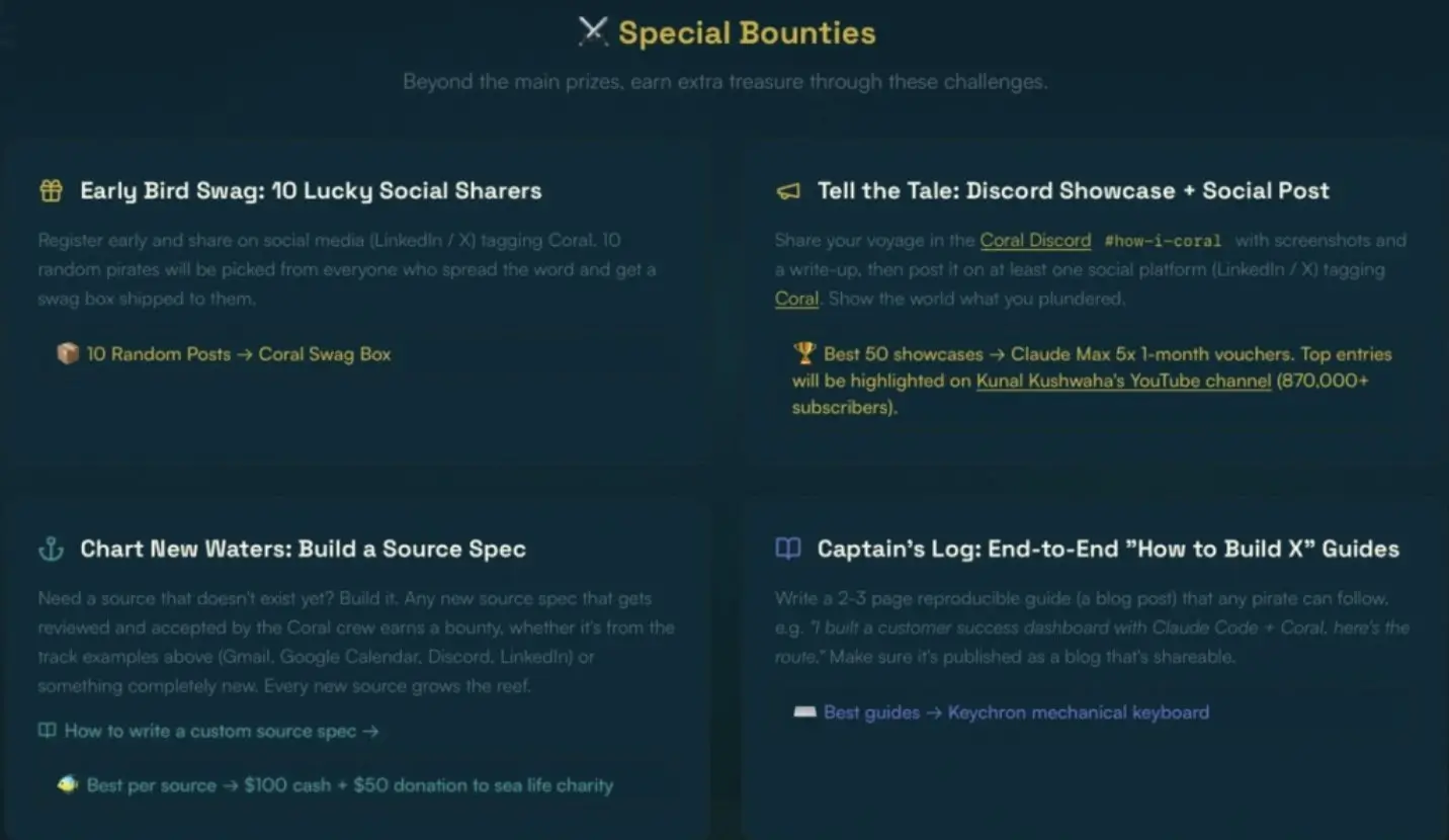 Coral Special Bounties