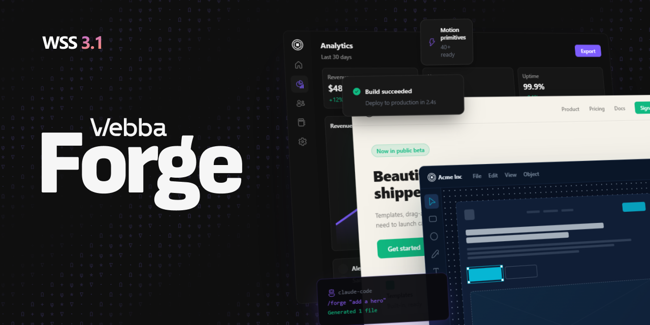 Webba Forge: React component library with built-in motion and AI skills