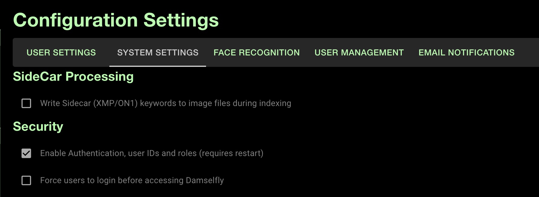 System Settings