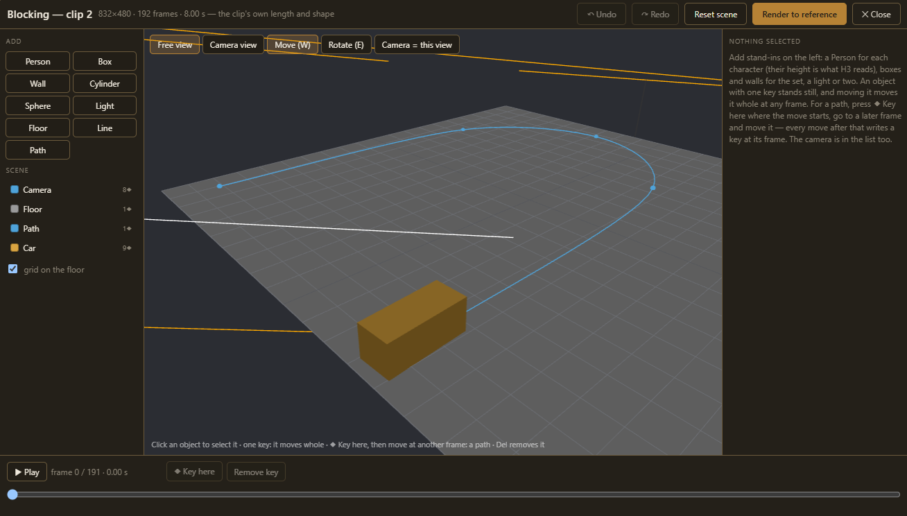 The 3D blocking editor
