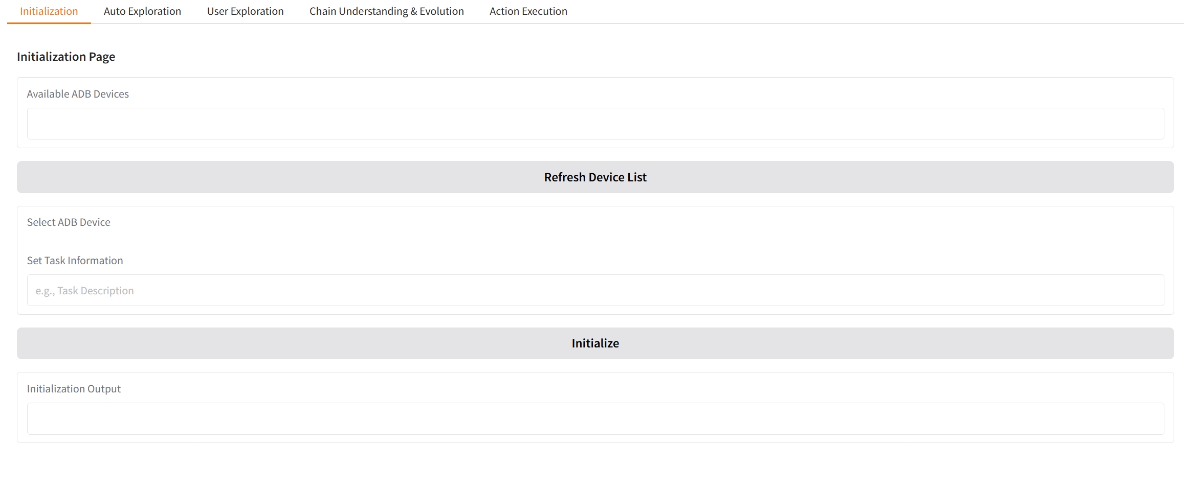 Initial Interface