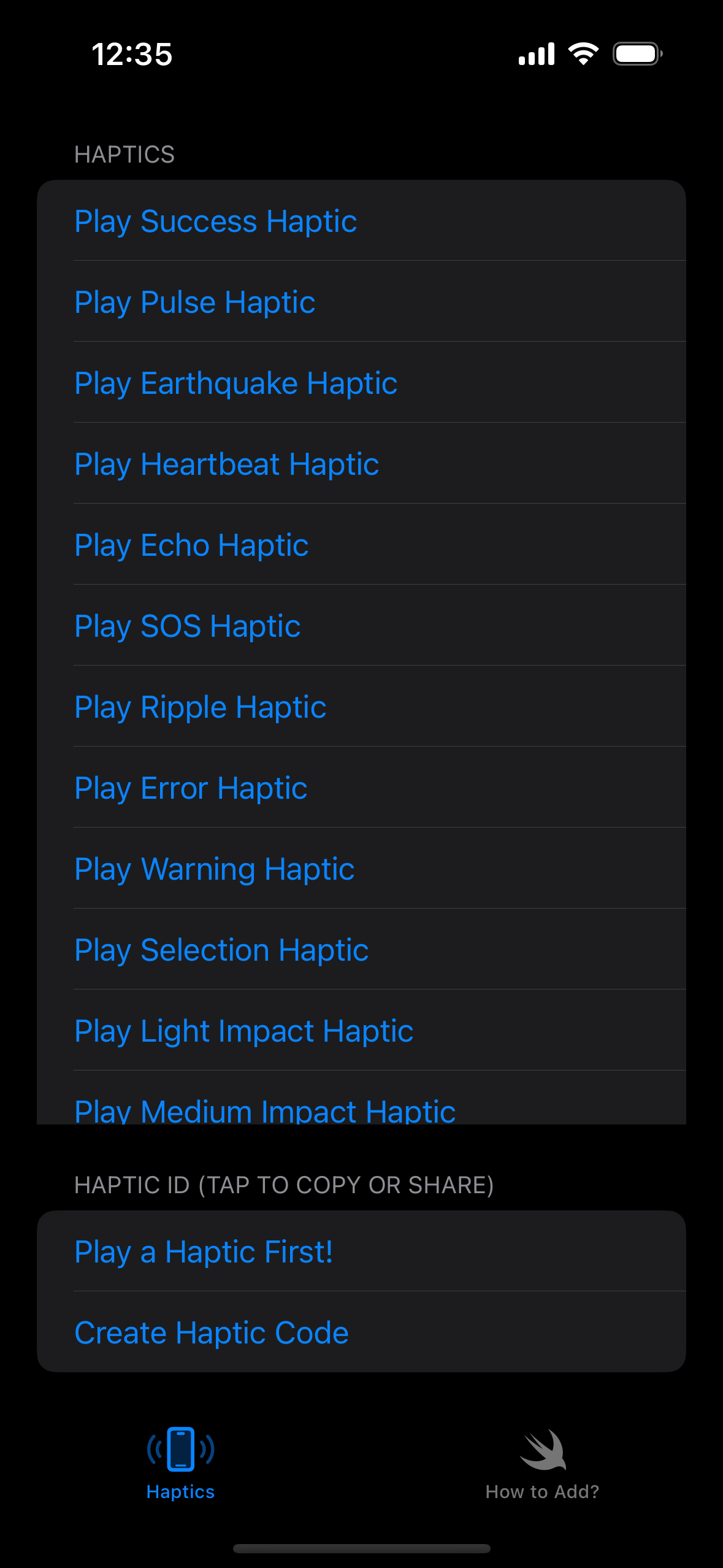 Screenshot 1 of Haptics