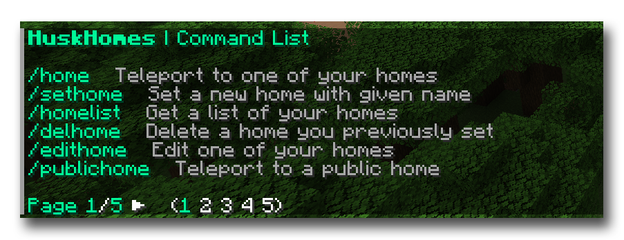 Command list screenshot