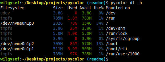 GitHub - WiLGYSeF/pycolor: Python program that executes commands to ...