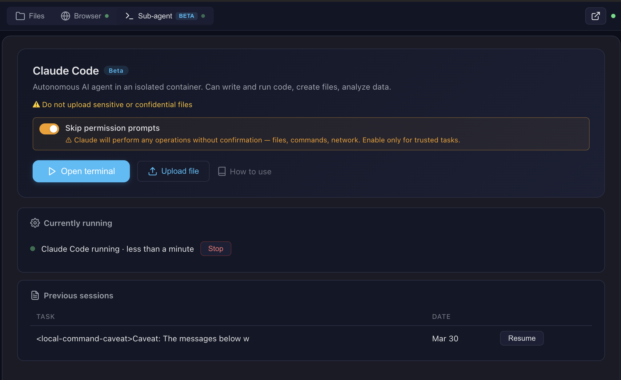 Sub-Agent Dashboard