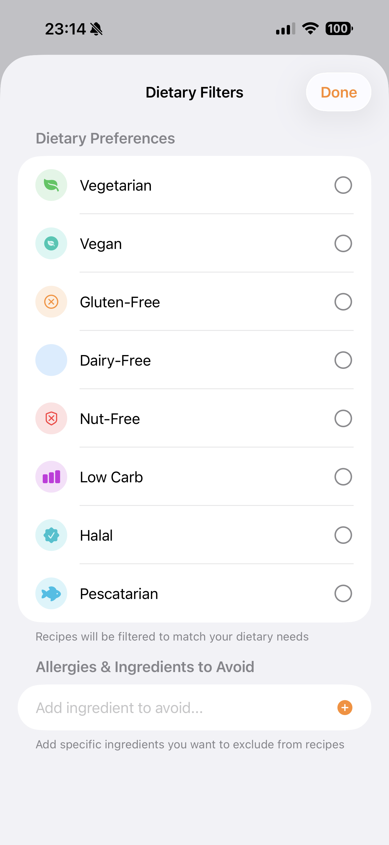 Dietary Filters