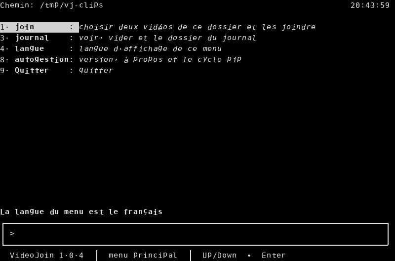 French main menu