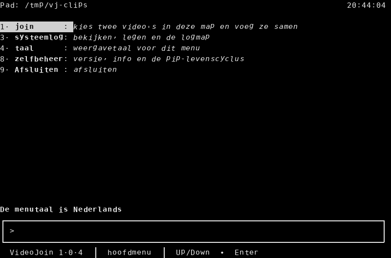 Dutch main menu