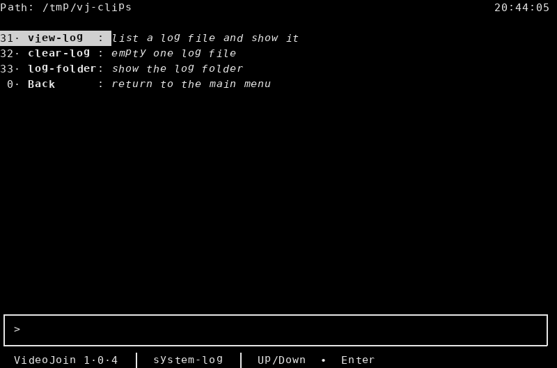 System log, 31 view-log highlighted