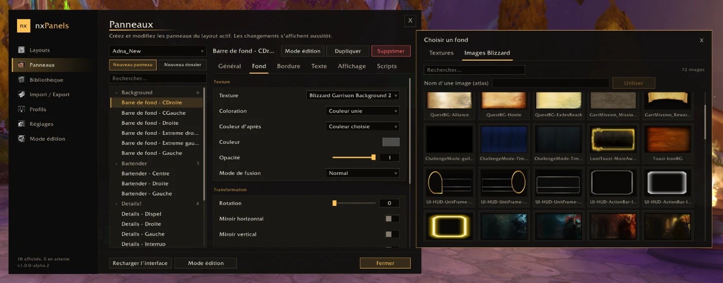 The panel editor and the texture browser