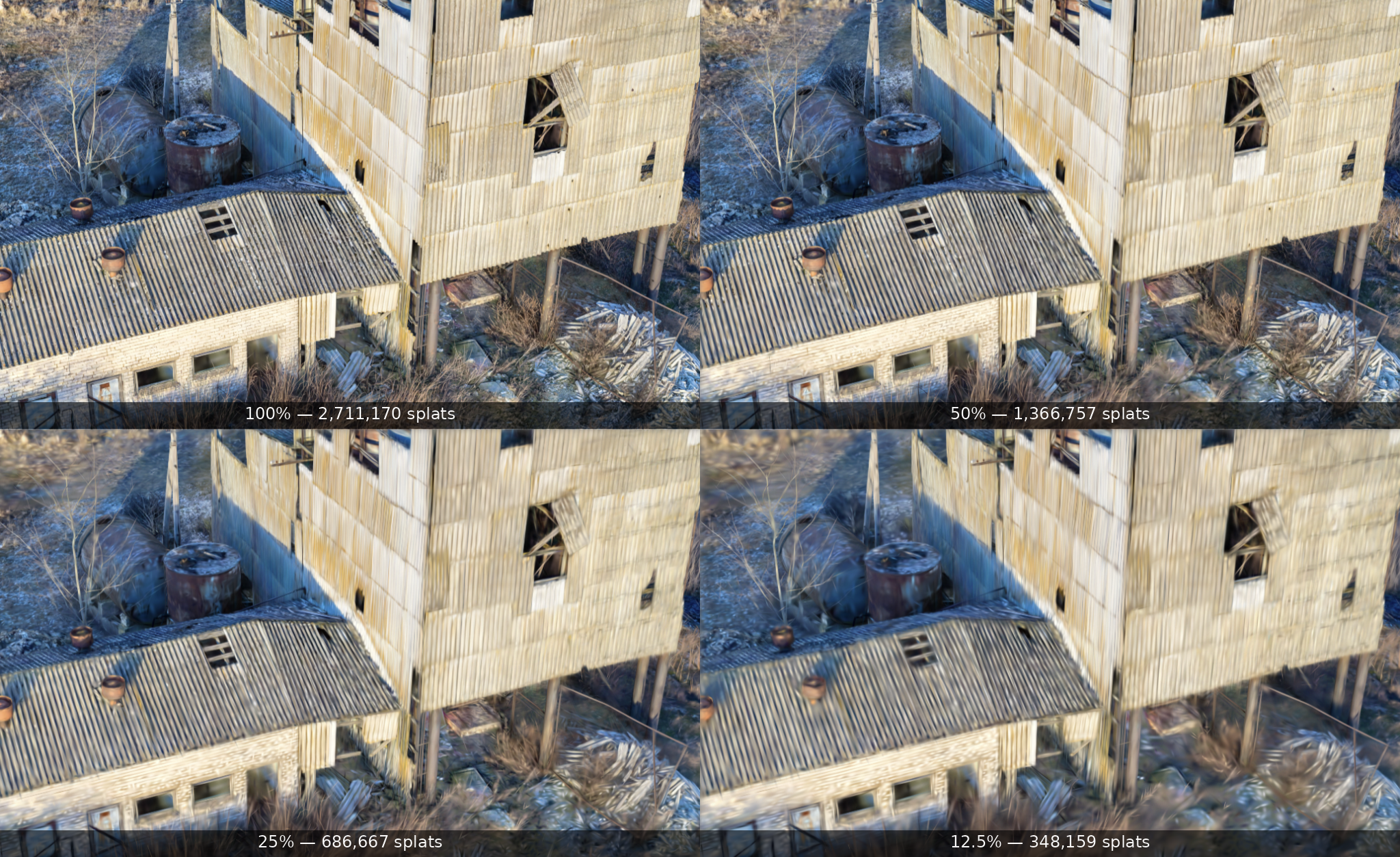 https://raw.githubusercontent.com/WilliamLiu-1997/3DGS-PLY-3DTiles-Converter/main/detail-compare.png