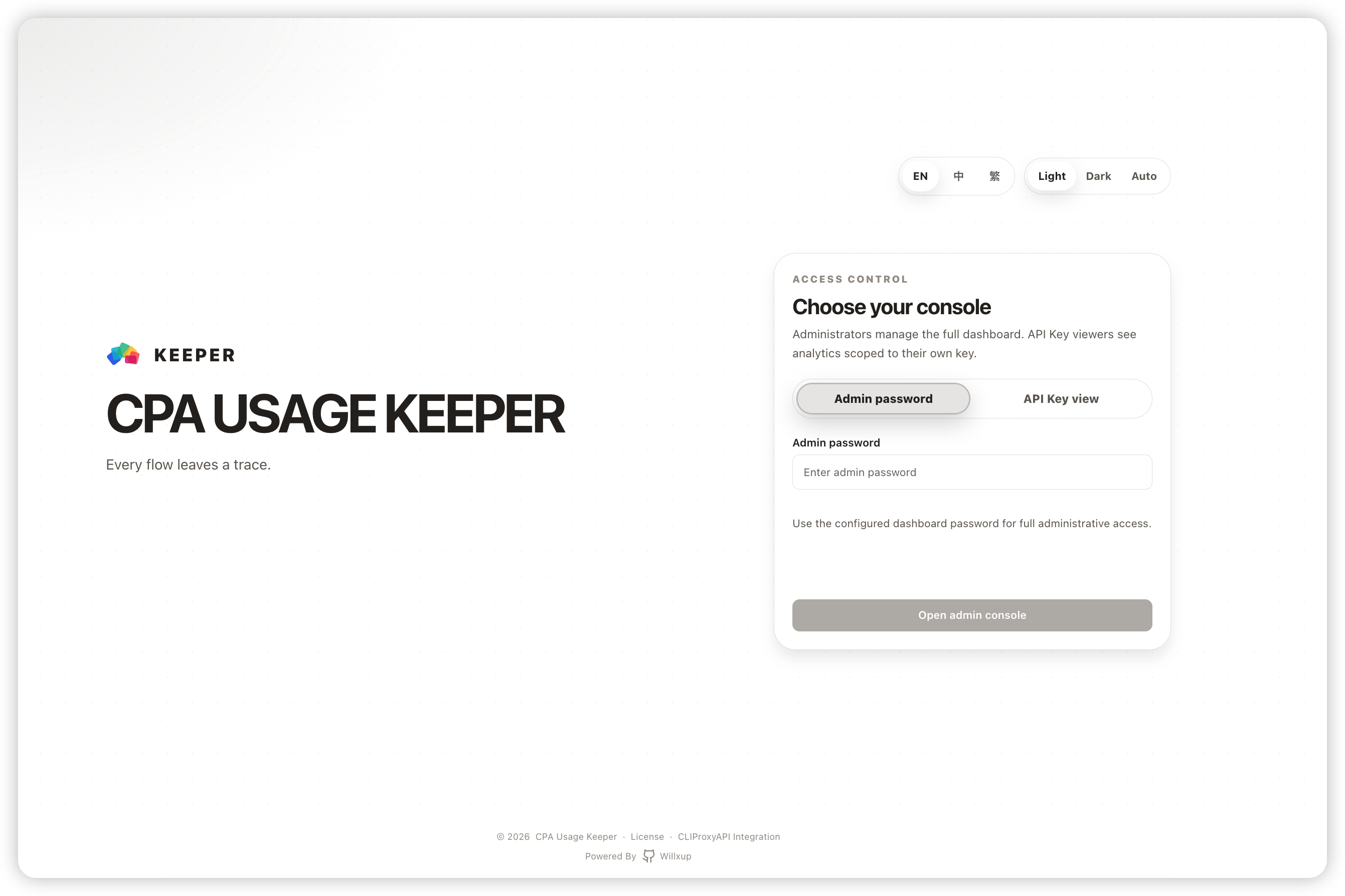 CPA Usage Keeper Login