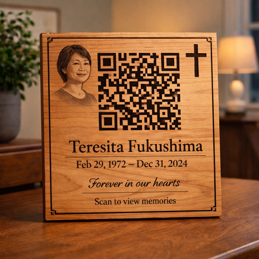 Solid Wood QR Plaque