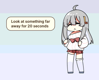 Eye break reminder beside the pet