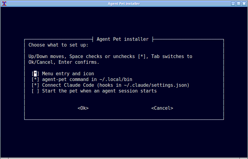 Installer checklist in a terminal