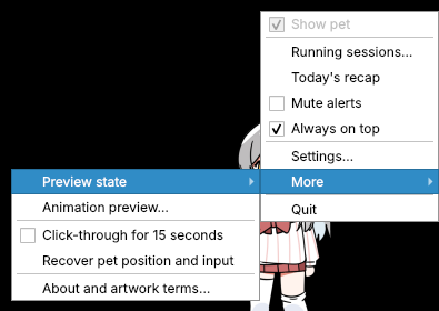 Right-click menu