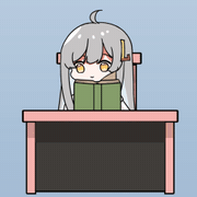 Pet at its desk swapping a book for a pen