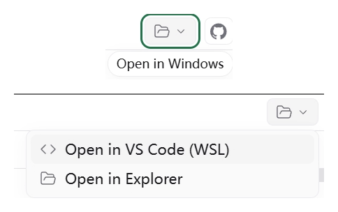 Open in Windows (WSL) 截图 1