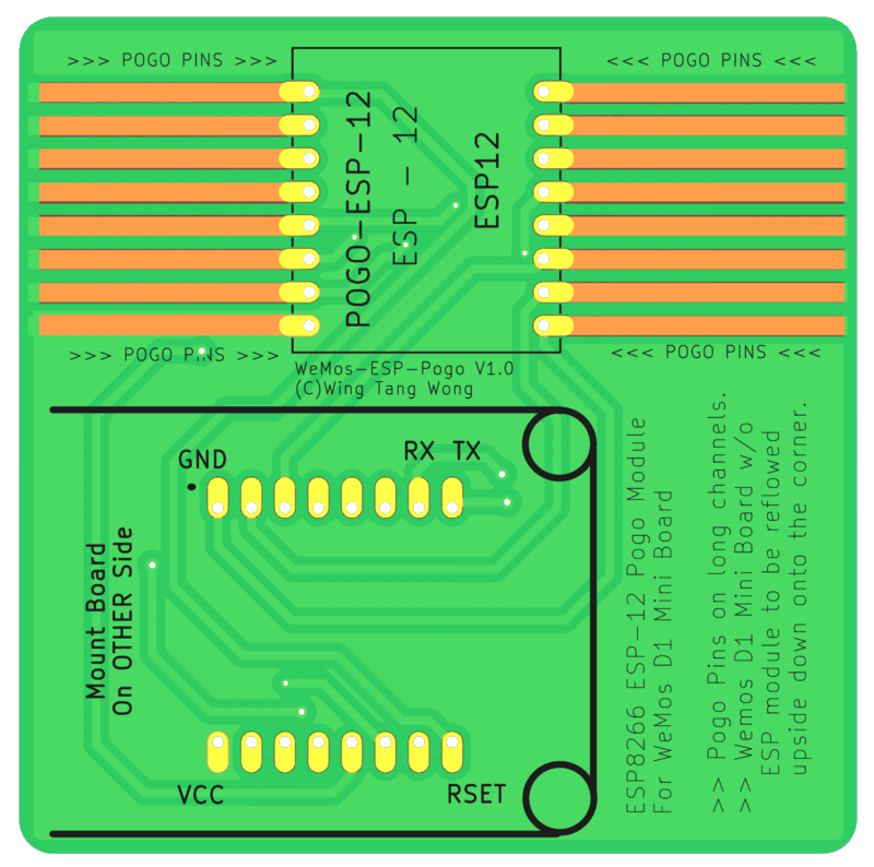 ESP8266 Programming D1 Mini Pogo Jig, from the project README