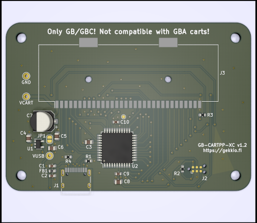GB-CARTPP-XC v1.2 KiCad 3D view