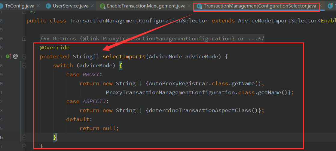 TransactionManagementConfigurationSelector