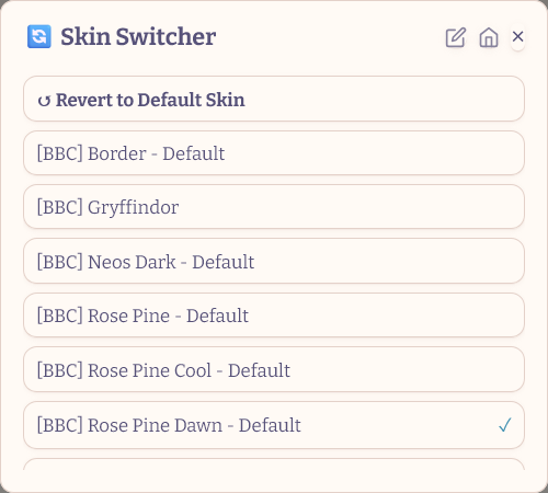 Skin Switcher Skin Switcher