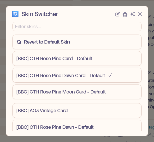 Skin Organizer