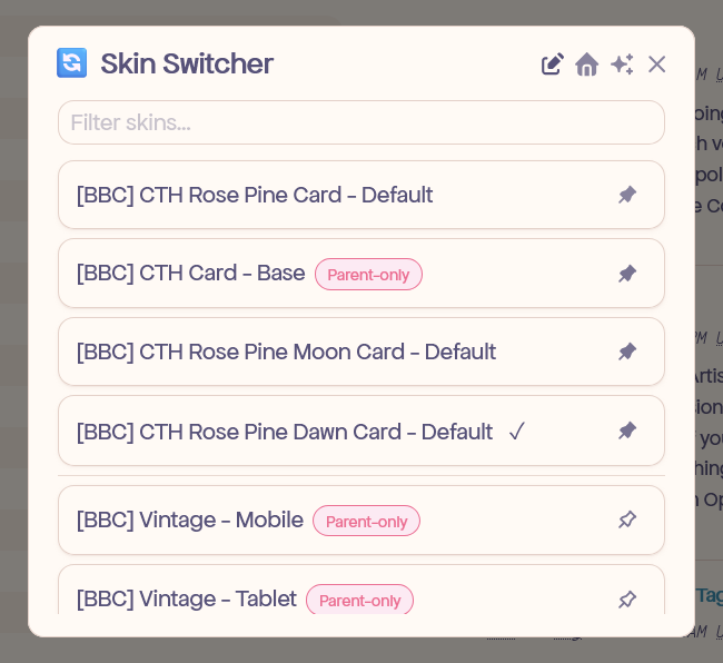 Skin Organizer