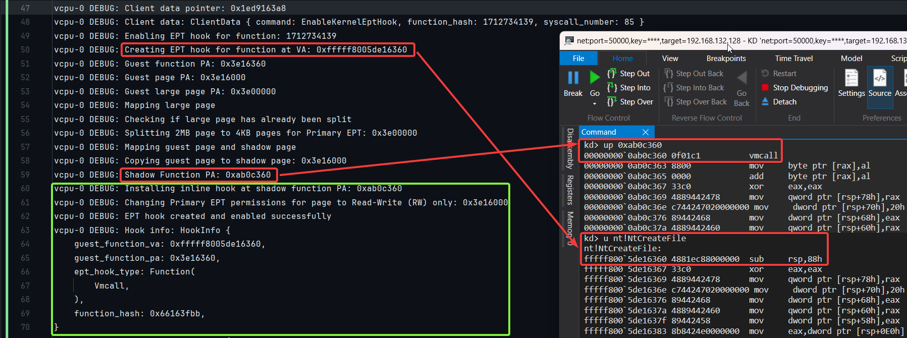 Logs and Windbg PoC