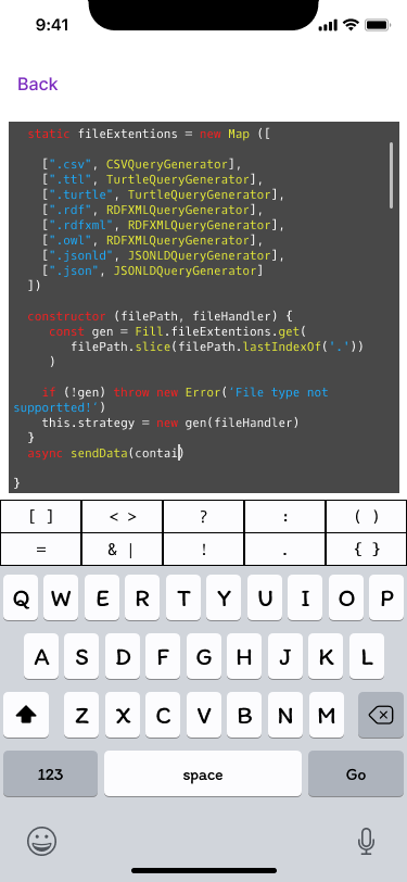Editeur de code avec focus du clavier