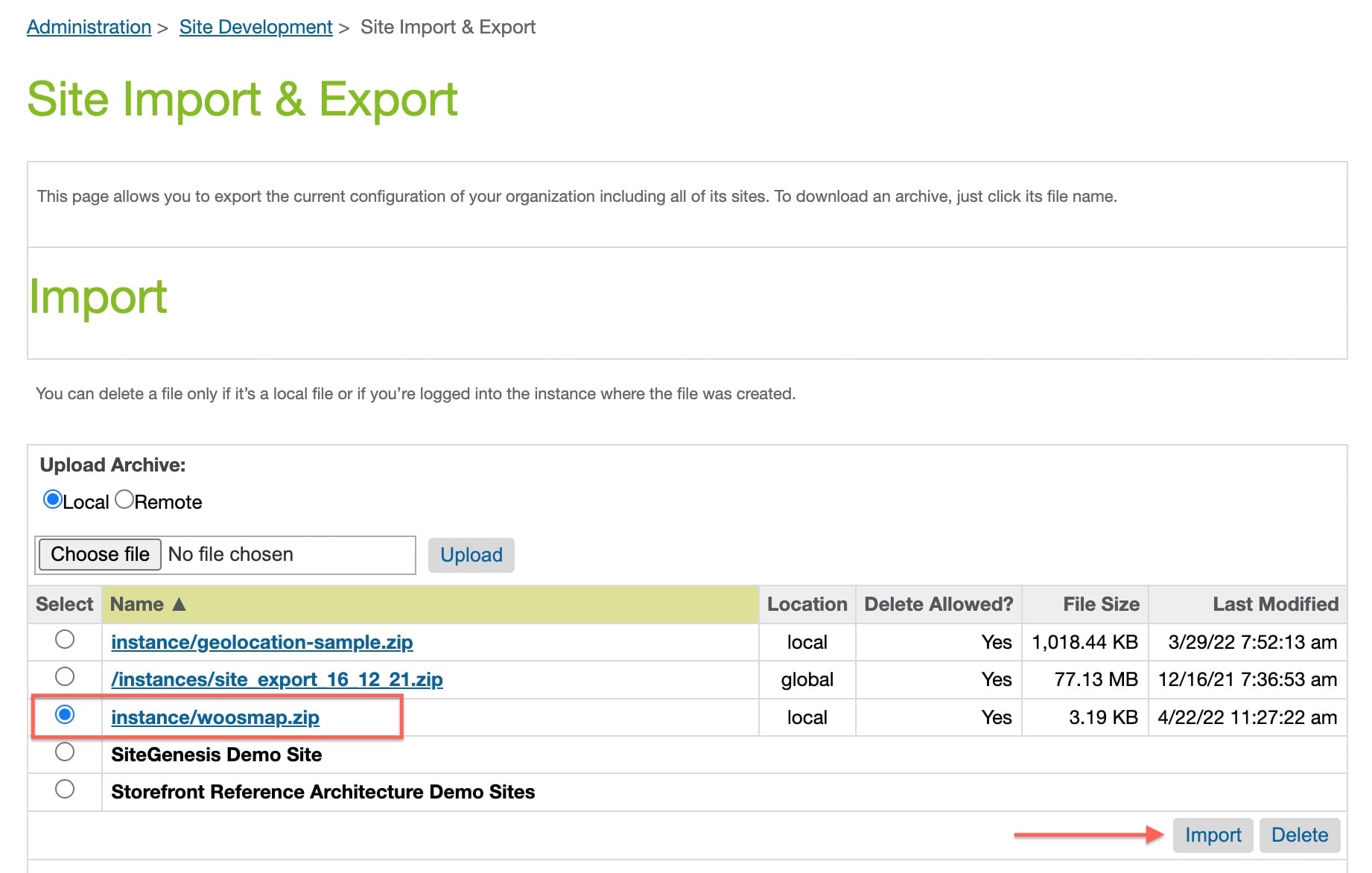 Metadata Import