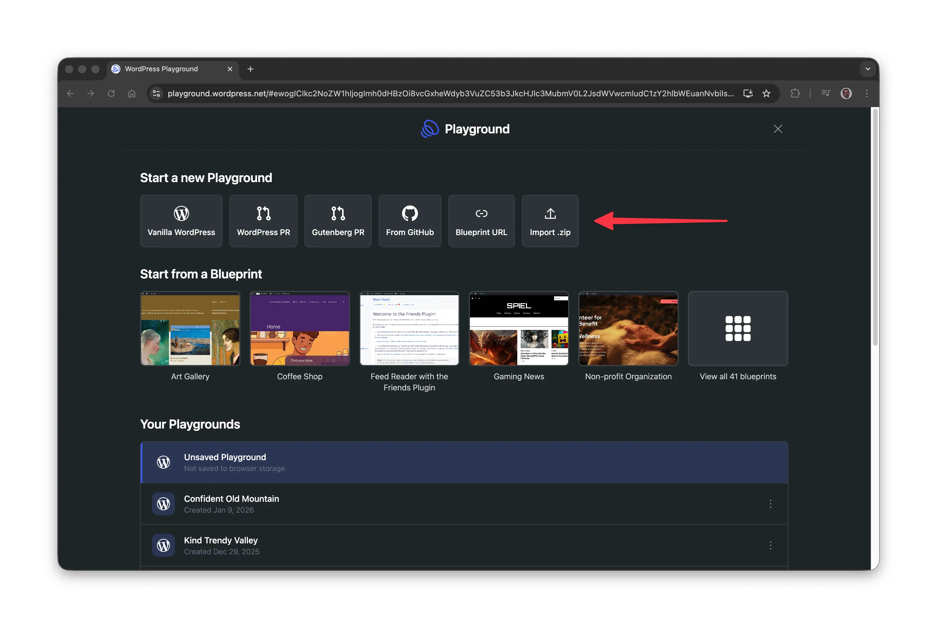 Playground Launch Panel
