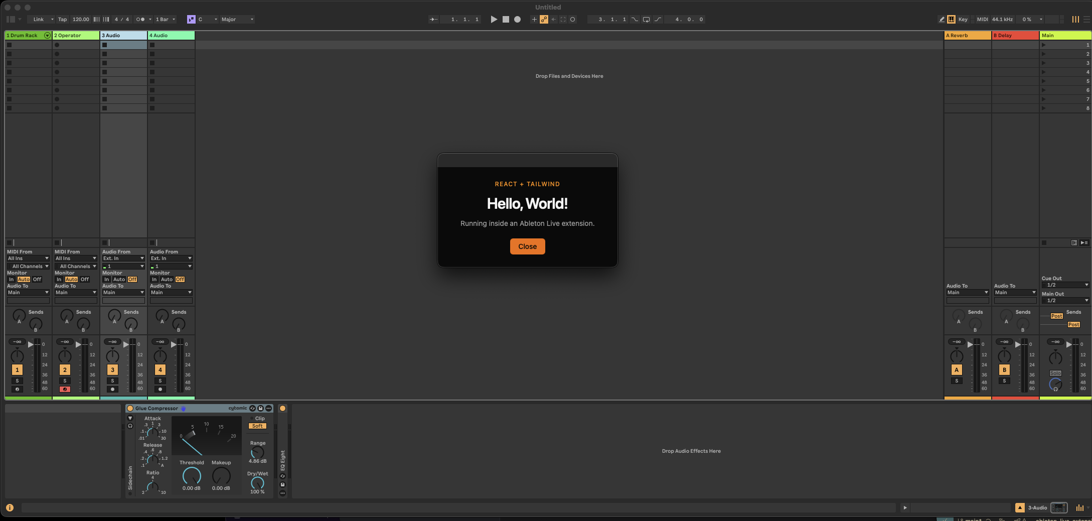 react-extension dialog