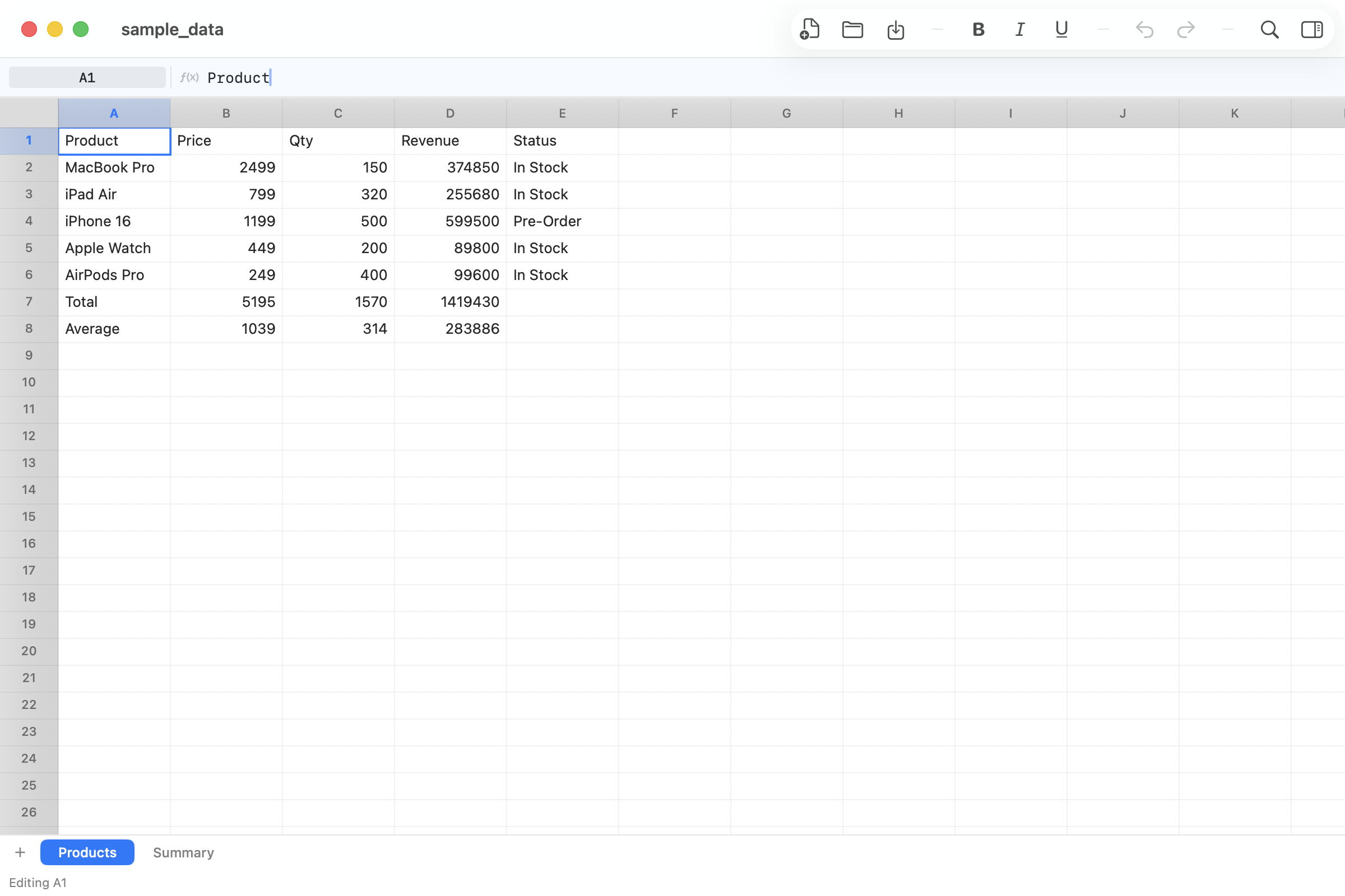 GridForge — Main Spreadsheet