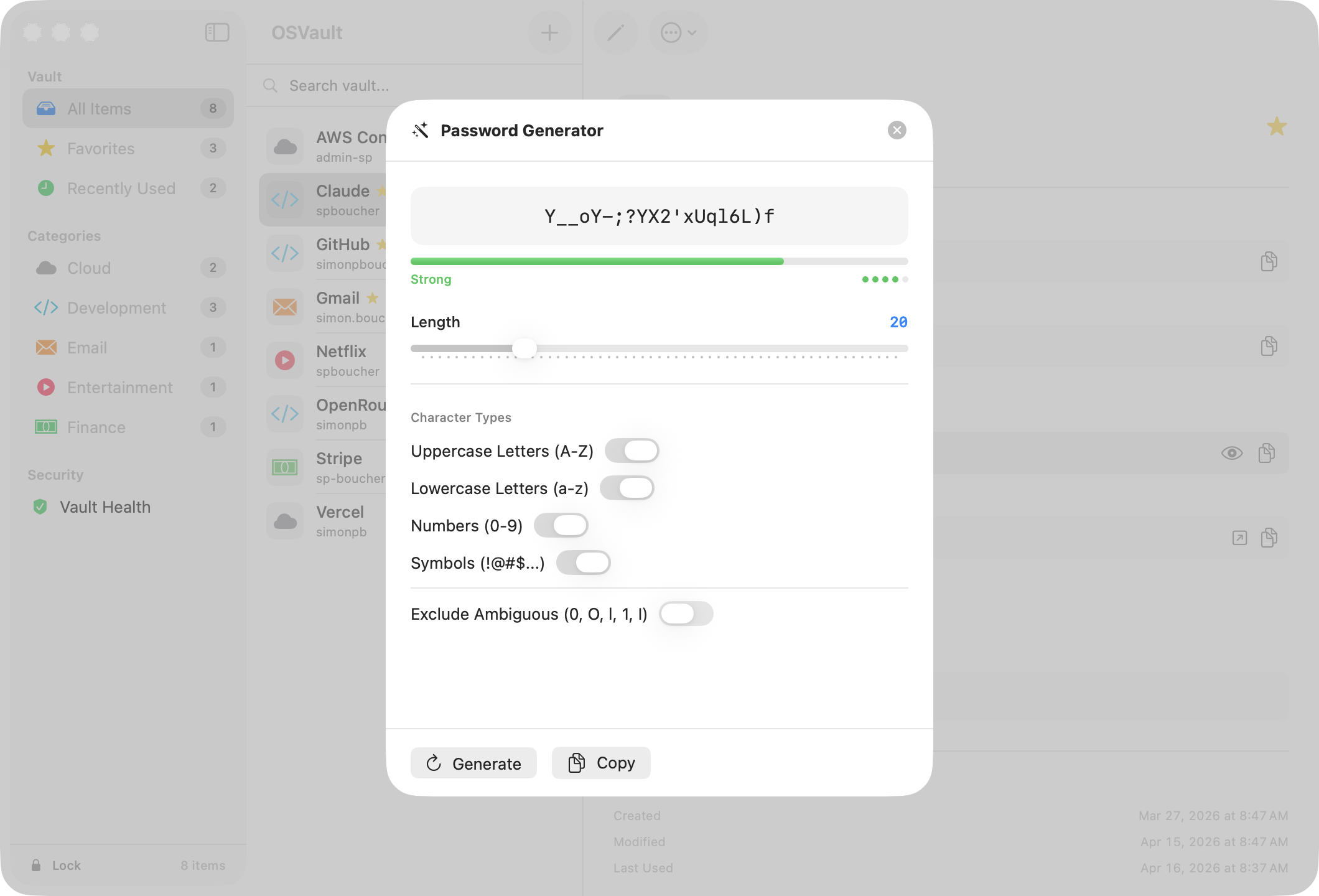 OSVault — Generator