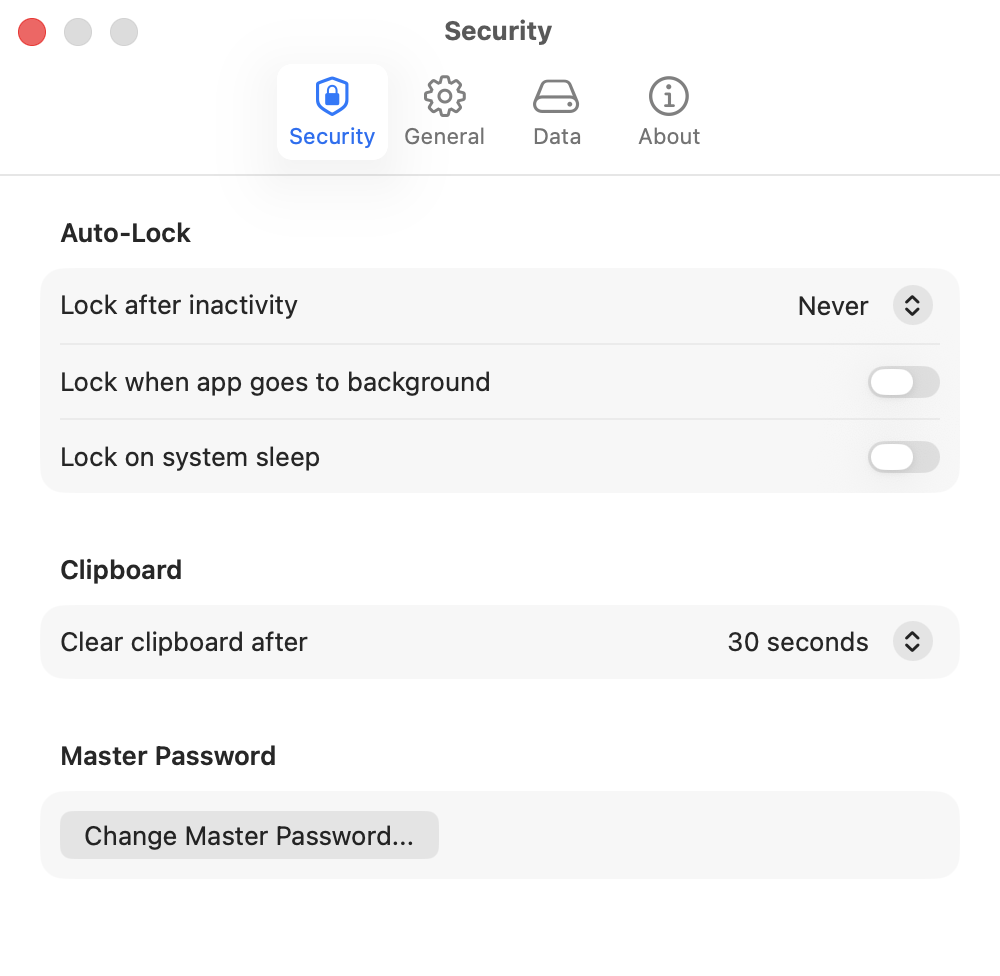 OSVault — Settings