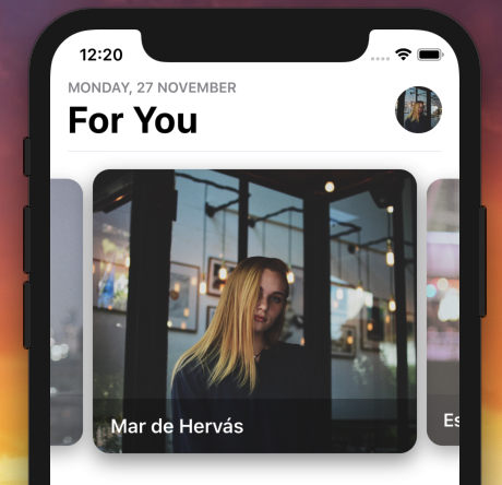 React Native Imaged Carousel Card