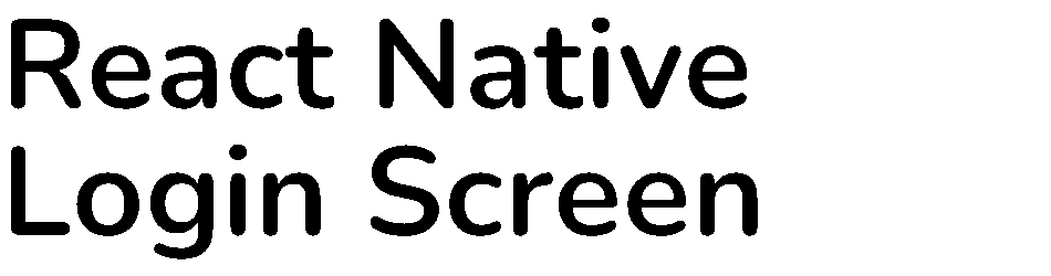 React Native Login Screen