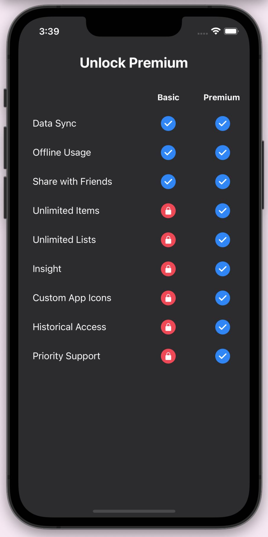 React Native Premium Table