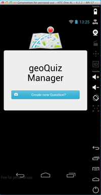 home screen geoQuizManager