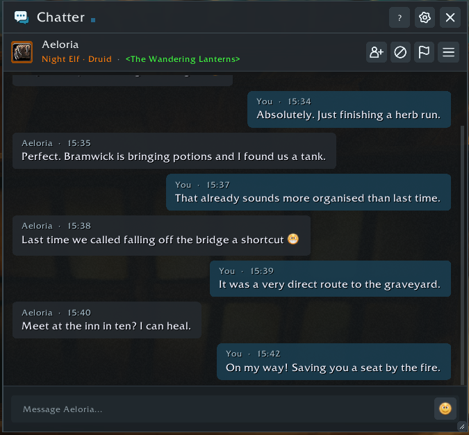 A Whispr conversation in its own separate window