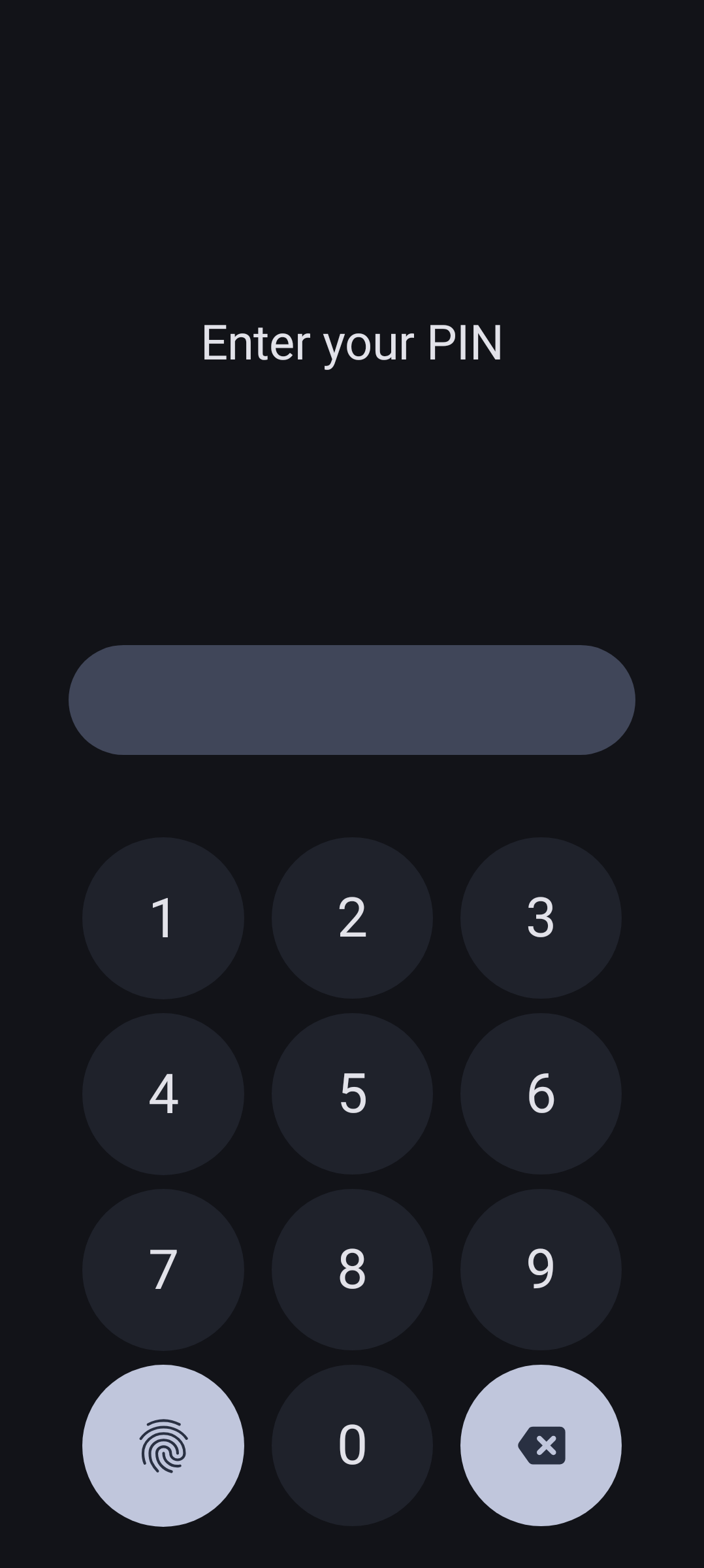 Auth screen