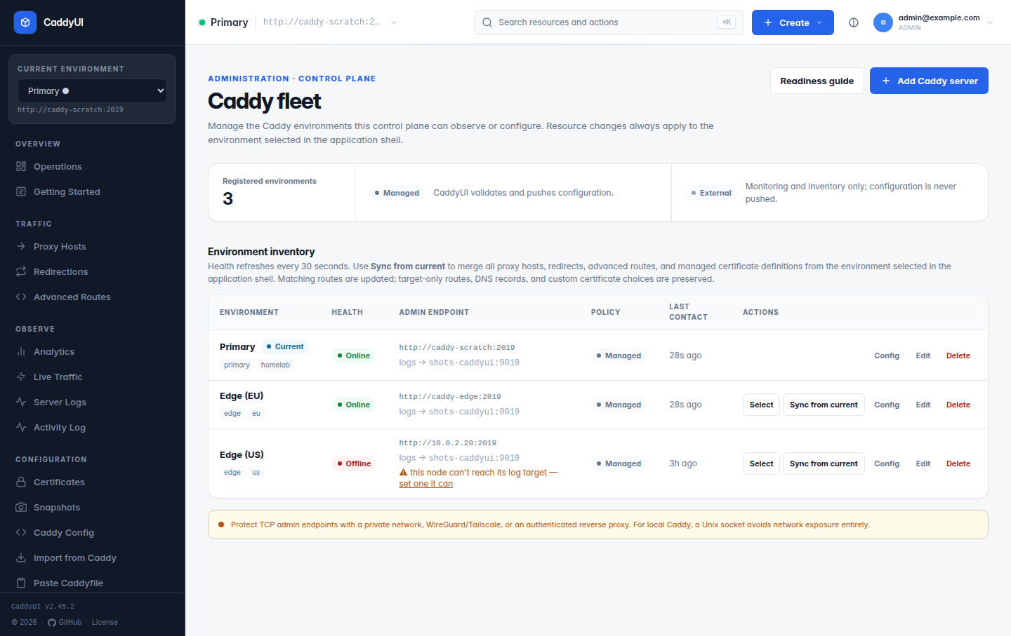 Caddy servers