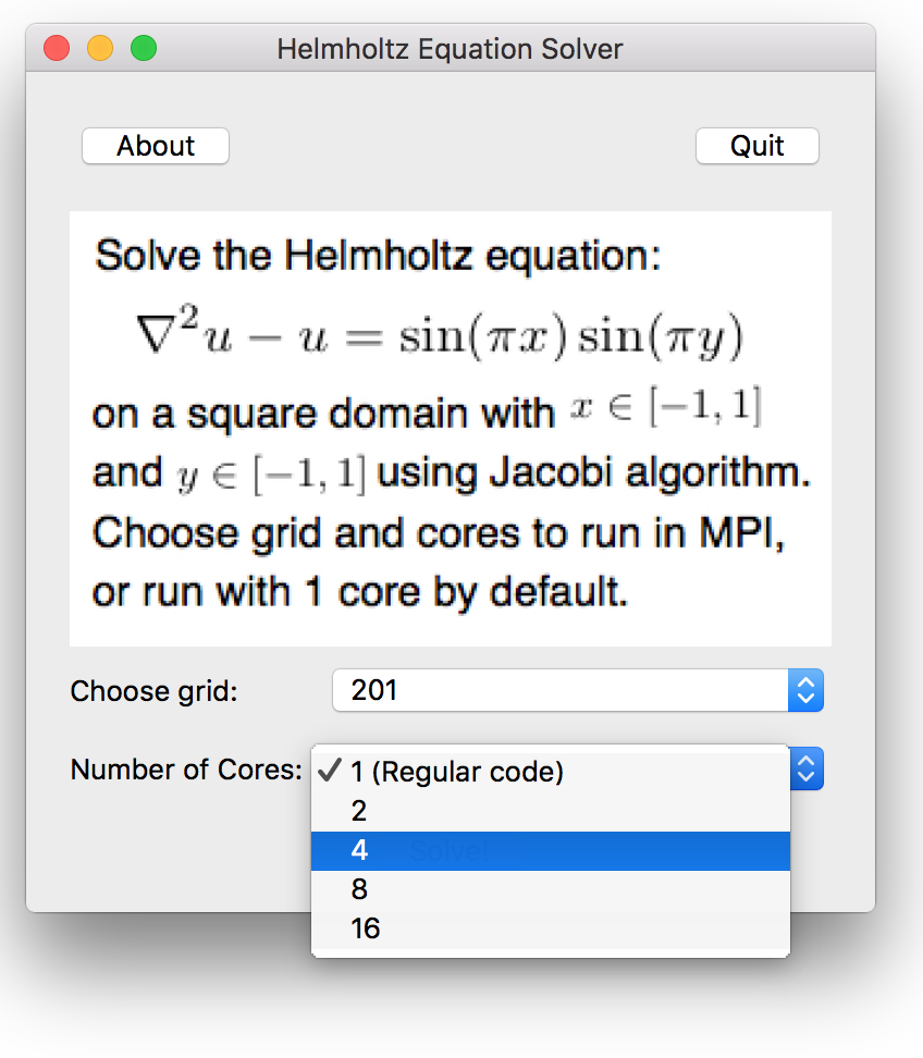 Helmholtz Equation Solver ComboBox