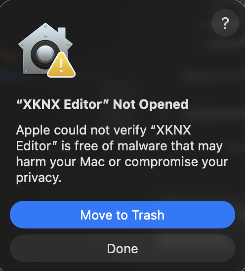 macOS Gatekeeper warning