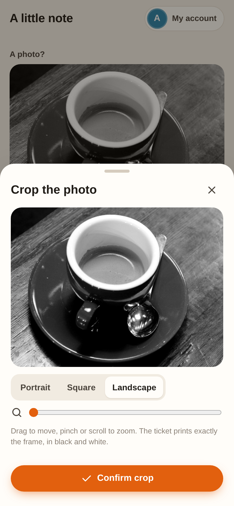 Little note with a photo